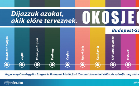 Okosjeggyel akár 40% megtakarítással lehet eljutni Szegedre InterCity-vel