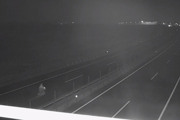 Részegen biciklizett az autópálya közepén - Videó